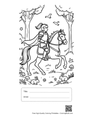 Thumbnail: Medieval Knight Printable with Title and Artist Box