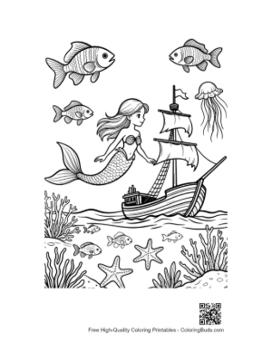 Thumbnail: Download Mermaid Princess for Kids Printable