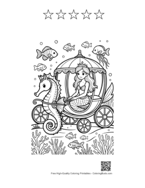 Thumbnail: Download Mermaid Princess Printable and 5 Star Outline