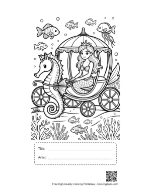 Thumbnail: Download Mermaid Princess Printable with Title and Artist Box
