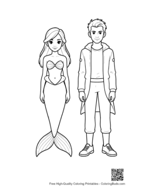 Thumbnail: Mermaid Princess and Modern Prince Standing Together