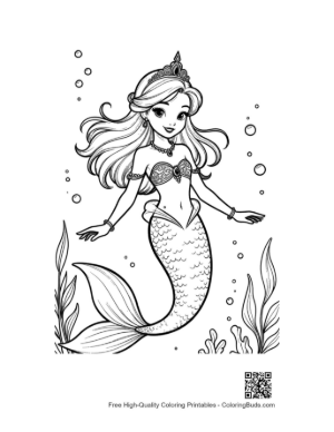Thumbnail: Mermaid Princess Coloring Page