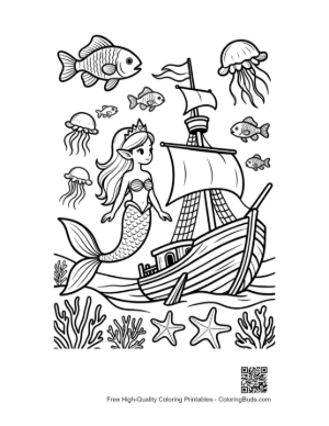 Thumbnail: Mermaid Princess for Kids Printable