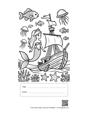 Thumbnail: Mermaid Princess for Kids Printable with Title and Artist Box