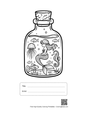 Thumbnail: Mermaid Princess Printable with Title and Artist Box