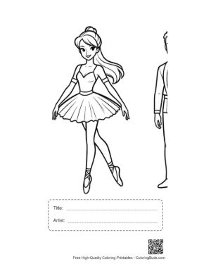 Thumbnail: Ballerina Princess in Graceful Pose Printable with Title and Artist Box