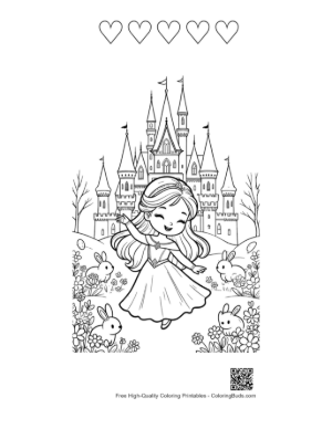 Thumbnail: Cute Ice Princess Printable and 5 Heart Outline