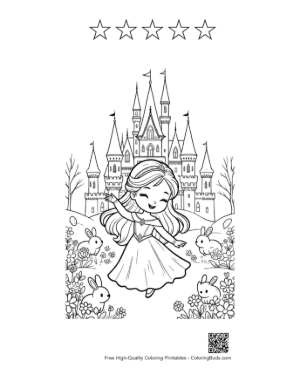 Thumbnail: Cute Ice Princess Printable and 5 Star Outline