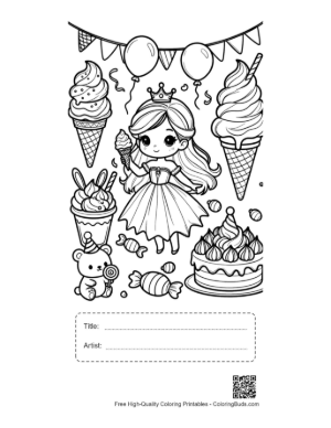 Thumbnail: Cute Ice Princess Printable with Title and Artist Box