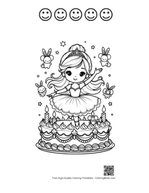 Thumbnail: Download Ballerina Princess for Kids Printable and 5 Happy Face Outline