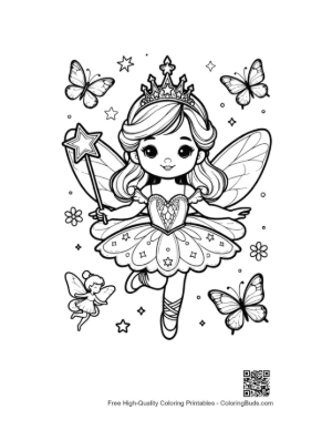 Thumbnail: Easy Ballerina Princess Coloring Page Printable