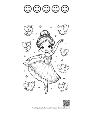 Thumbnail: Easy Ballerina Princess Printable and 5 Happy Face Outline