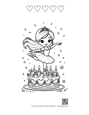 Thumbnail: Easy Ballerina Princess Printable and 5 Heart Outline