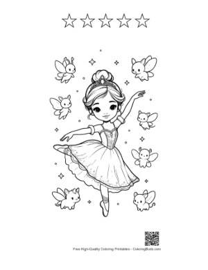 Thumbnail: Easy Ballerina Princess Printable and 5 Star Outline