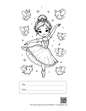 Thumbnail: Easy Ballerina Princess Printable with Title and Artist Box