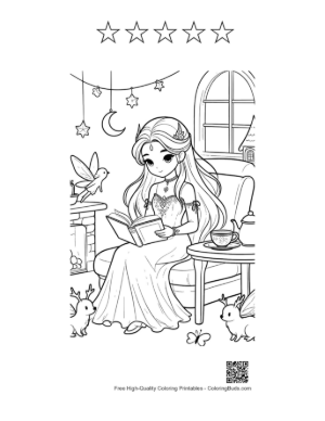 Thumbnail: Easy Ice Princess Printable and 5 Star Outline