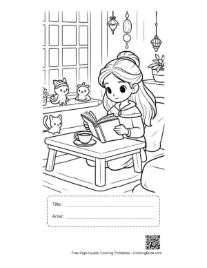 Thumbnail: Easy Ice Princess to Color Printable with Title and Artist Box