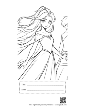 Thumbnail: Ice Princess Elsa with Mysterious Boy Printable with Title and Artist Box