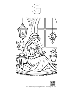 Thumbnail: Ice Princess Printable Outline Alphabet G