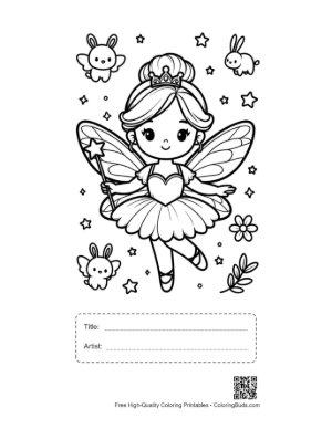 Thumbnail: Little Ballerina Princess Dancing with Cute Butterflies Printable with Title and Artist Box