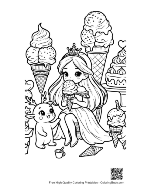 Thumbnail: Little Ice Princess with a Delicious Winter Themed Ice Cream Printable