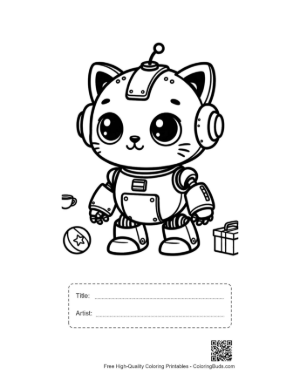 Thumbnail: Download Retro Robot Printable with Title and Artist Box