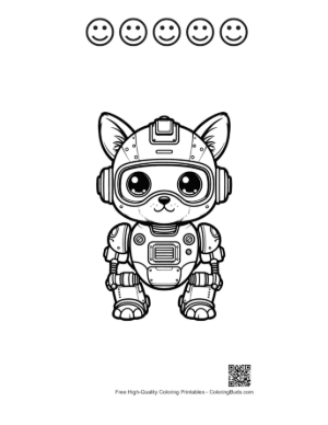 Thumbnail: Easy Retro Robot Printable and 5 Happy Face Outline