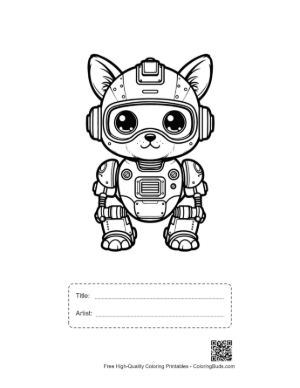 Thumbnail: Easy Retro Robot Printable with Title and Artist Box