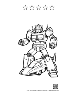 Thumbnail: Mechanical Hero Robot Standing with High-Tech Armor Plating Printable and 5 Star Outline