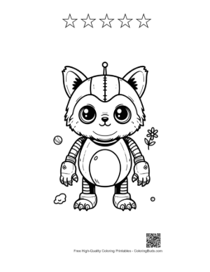 Thumbnail: Retro Robot for Kids Printable and 5 Star Outline