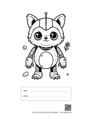 Thumbnail: Retro Robot for Kids Printable with Title and Artist Box