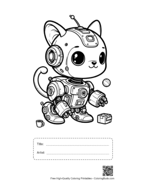 Thumbnail: Retro Robot Printable with Title and Artist Box