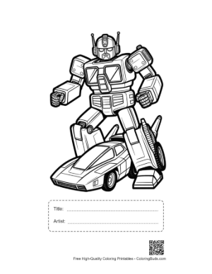 Thumbnail: Retro Robot Printable with Title and Artist Box