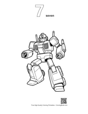 Thumbnail: Vintage Battle Robot Ready for a Futuristic Space Mission Printable Outline Number 7