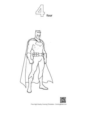 Thumbnail: Batman Outline Standing Heroically Printable Outline Number 4
