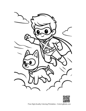 Thumbnail: Caped Hero Coloring Sheet Printable
