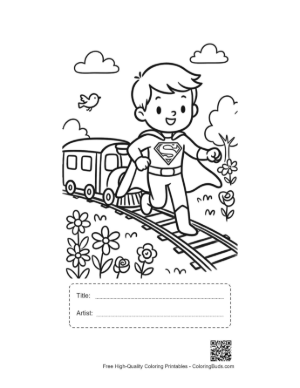 Thumbnail: Caped Hero for Kids Printable with Title and Artist Box
