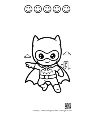 Thumbnail: Caped Hero Printable and 5 Happy Face Outline