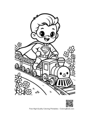 Thumbnail: Cute Caped Hero Printable