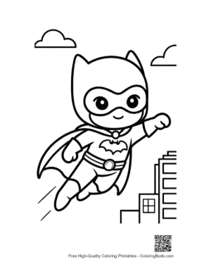 Thumbnail: Download Caped Hero Coloring Page Printable