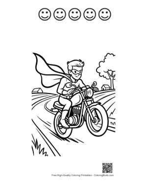 Thumbnail: Download Caped Hero Printable and 5 Happy Face Outline