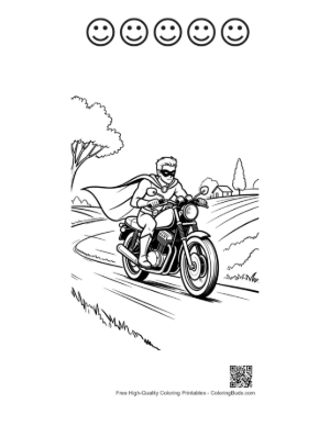 Thumbnail: Free Caped Hero Coloring Page Printable and 5 Happy Face Outline
