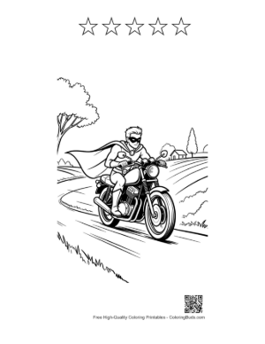 Thumbnail: Free Caped Hero Coloring Page Printable and 5 Star Outline