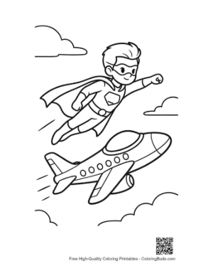 Thumbnail: Free Caped Hero Coloring Sheet Printable