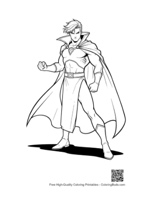 Thumbnail: Muscular Caped Hero in Dynamic Pose