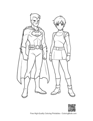 Thumbnail: Superman and Anime Heroine Side by Side