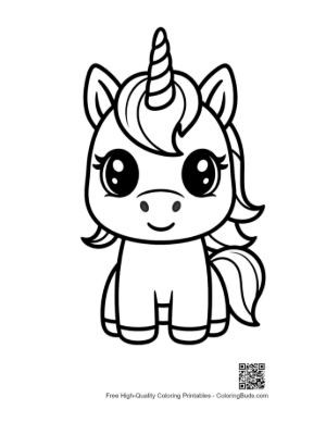 Thumbnail: Cute Kawaii Unicorn Outline