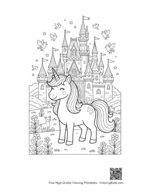 Thumbnail: Download Rainbow Unicorn Coloring Page Printable