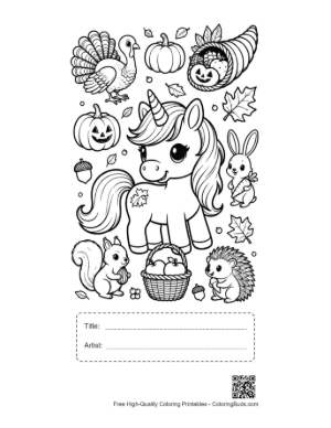 Thumbnail: Easy Rainbow Unicorn for Kids Printable with Title and Artist Box