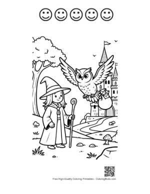 Thumbnail: Free Magic Wizard Printable and 5 Happy Face Outline